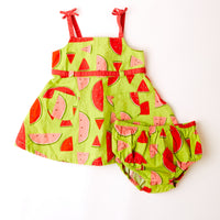 Vintage Gymboree Y2K watermelon all over print dress/top and bloomer set • Size 12/24 months with different fits