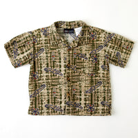 Vintage Faded Glory alligator AOP button down shirt • size 2/3t