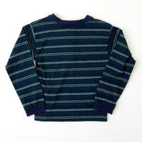 Vintage Garanimals emerald green + blue striped long sleeve Henley • size 6 (good 4/6)