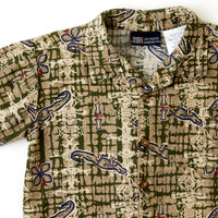 Vintage Faded Glory alligator AOP button down shirt • size 2/3t